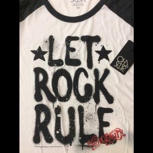 Chaser LET ROCK RULE Aerosmith t shirt Medium